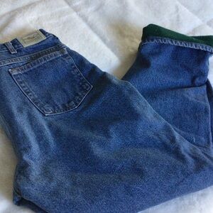 L.L. Bean Relaxed Fit Fleece Lined 1990’s Blue Jeans 34 x 29
